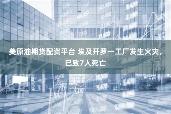 美原油期货配资平台 埃及开罗一工厂发生火灾，已致7人死亡