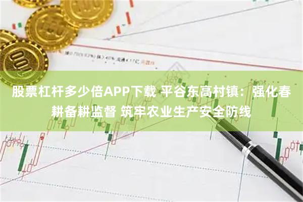 股票杠杆多少倍APP下载 平谷东高村镇：强化春耕备耕监督 筑牢农业生产安全防线